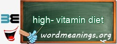 WordMeaning blackboard for high-vitamin diet